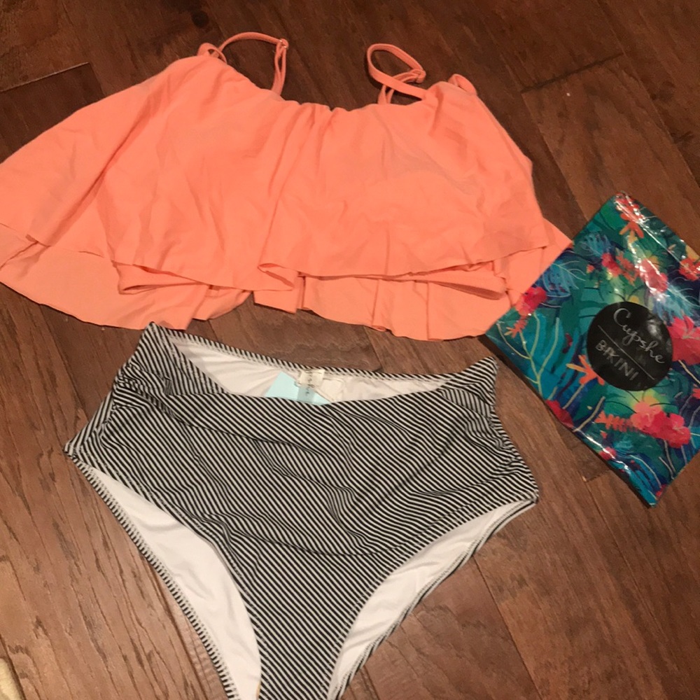 CUPSHE Seaside Gale Falbala High Waisted Bikini